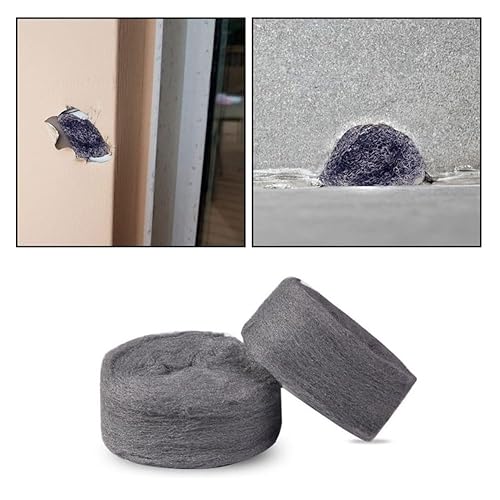 Lana D'acciaio, Tampone Lana Acciaio, Pulizia Paglietta Abrasiv, Lana D'acciaio di Pulizia, Impedisce Efficacemente L'ingresso di Topi e Altri Roditori, 4 Pezzi, con Guanti - Honorern