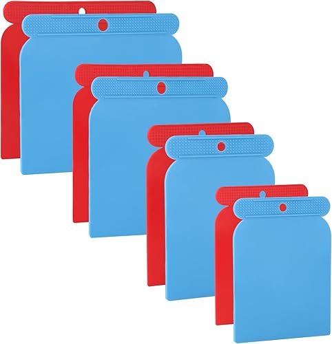 Set di 8 spatole per pittore, riempimento in plastica e raschietto, spatola giapponese multiuso per levigare superfici, riempimento, superfici skimming 4 dimensioni 50, 80, 100, 120 mm - Honorern