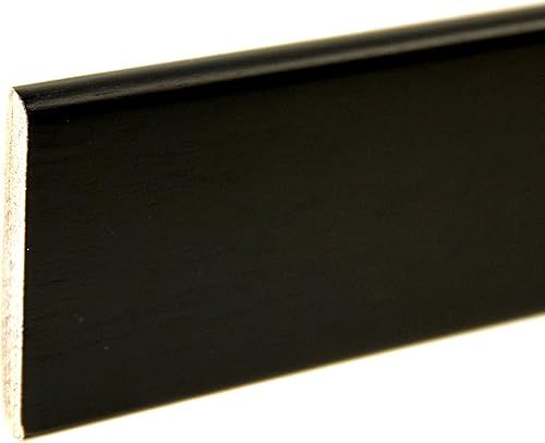 Battiscopa Rivestito In Legno Di Tanganica Laccato Nero mm. 82X13X2400 (Prezzo Per ml. 4, 80) - Honorern