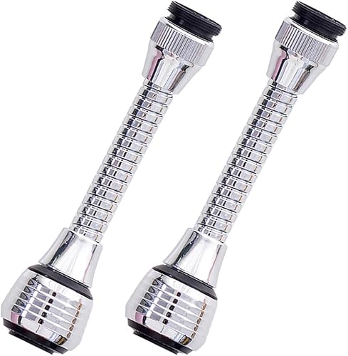 2 Pezzi Doccino per Lavandino Cucina con Cannuccia Flessibile in Ottone Made in Prolunga Rubinetto Aeratore Rubinetto Cromato Bianco Doccetta per Lavandino Cucina Rompigetto Rubinetto Cucina - Honorern