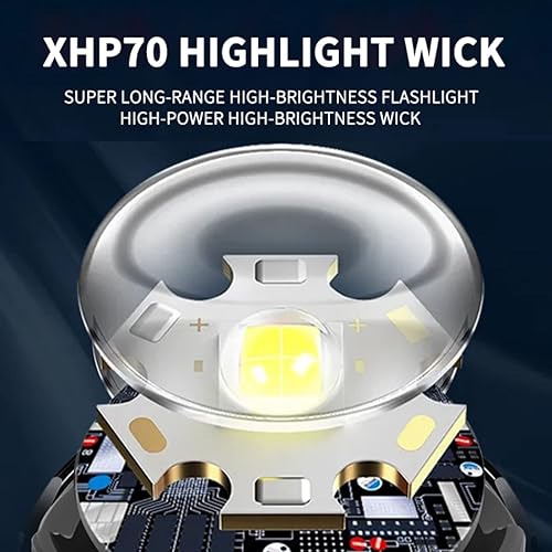 LUXJUMPER Torcia LED Super Luminose 500000 Lumen,Torcia Tattica Militare,Torcia Led Alta Potenza Professionale,Alta Potente Zoomabile,Impermeabile,per Campeggio Escursionismo Emergenza - Honorern