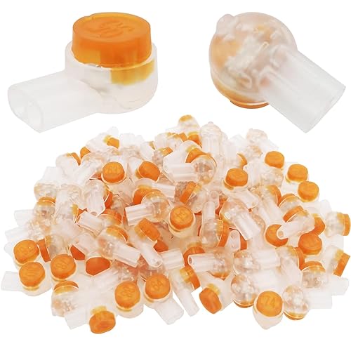 Connettore UY2, Connettori per cavi telefonici, connettore con gel, riempimento in grasso, Connettore di Giunzione 2 Porte / 2 Core 100 Pezzi (Arancione) - Honorern