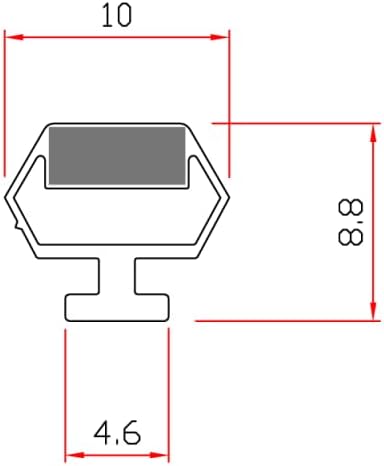 Ricambi & Box Doccia - Guarnizione Magnetica Box Doccia in Gomma EC-MAG-R43 (Bianco) - KIT 2 PEZZI - Honorern