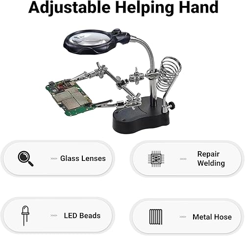 Lente D'ingrandimento Stazione di Saldatura Luce a LED Mano Regolabile Morsetto Ausiliario per Saldatura di Terza Mano per Intaglio Artigianale - Honorern