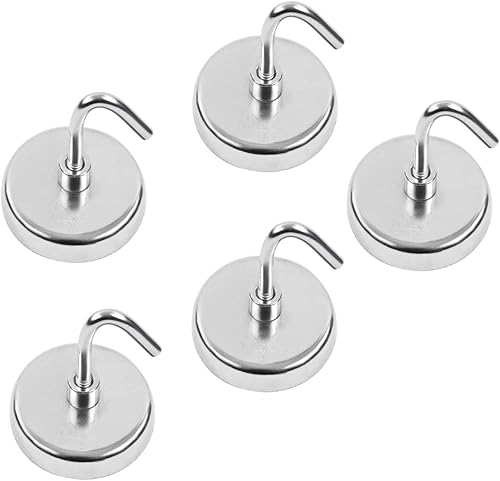 S&R 5 Ganci Magnetici da 35 mm. Magnete potente per cucina frigo ufficio bagno garage utensili - Honorern