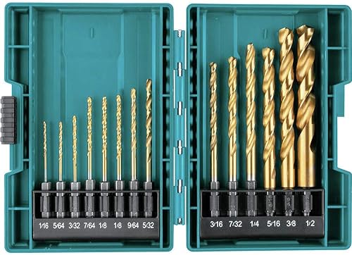 Makita B-65399 Impact Gold - Set di 14 punte in titanio, 1/4', 6,35 mm, coda esagonale - Honorern
