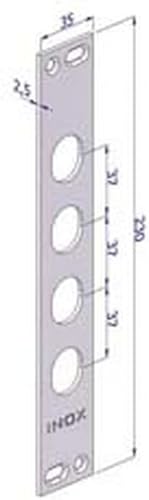 1PEZZO CONTROPIASTRA P/SERRATURE PORTE BLINDATE IN ACCIAIO INOX INT.37 CP2500 - (CP2500XAI37) - Honorern