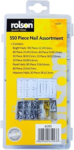 Rolson Tools 61293 - Assortimento di 550 chiodi - Honorern