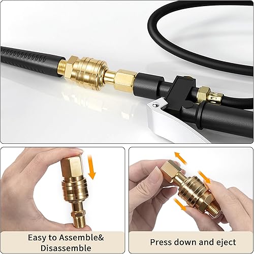 Attacchi Connettore Rapidi Raccordi Aria Compressa 1/4' BSP Europei Attaccho Rapido Aria Compressa per Tubo d'aria Compressori Maschio Femmina 10 Pezzi - Honorern