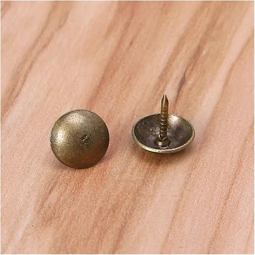 100 pz Ottone Antico Bronzo Tappezzeria Unghie Gioielli Regalo Cassa di Vino Scatola Divano Decorativo Tack Stud Puntina da Disegno Chiodo Ferramenteria e Attrezzi(9x6mm) - Honorern