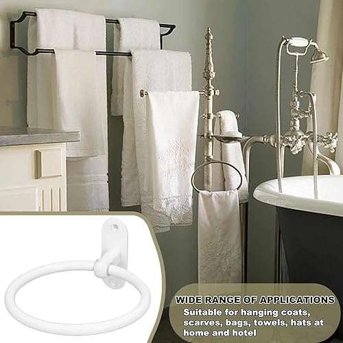 Anelli Per Asciugamani Bianchi Per Parete del Bagno, Anello Per Asciugamani Bianco Per Porta Asciugamani da Bagno Per Bagno Porta Asciugamani da Parete Per Bagno Portasciugamani Bianco Appendiabiti Pe - Honorern