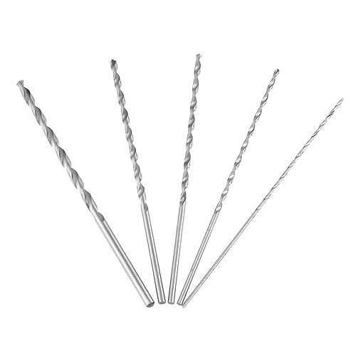 5 Pezzi Set di punte per legno, Punte Elicoidali Extra Lunghe da 150mm, Set Punte Trapano con Gambo Dritto HSS Utensile da Taglio per Legno, Plastica e Alluminio (Diametro 2/3/3,5/4/5mm) - Honorern