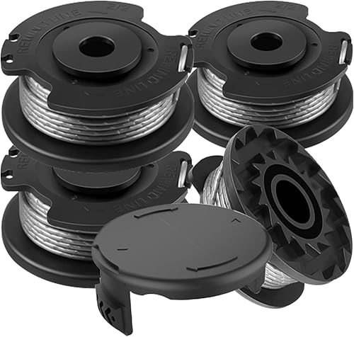 Bobina a Filo Ricambio,4 Bobine di Ricambio 1 Copertura per Bobina F016F04557, Bobine Nylon Autoalimentate Φ1,65 mm, Compatibile con Bosch Art 23 SL 26 SL - Honorern