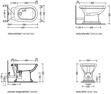 Flaminia Efi 6005 bidet a pavimento monoforo, bianco - Honorern