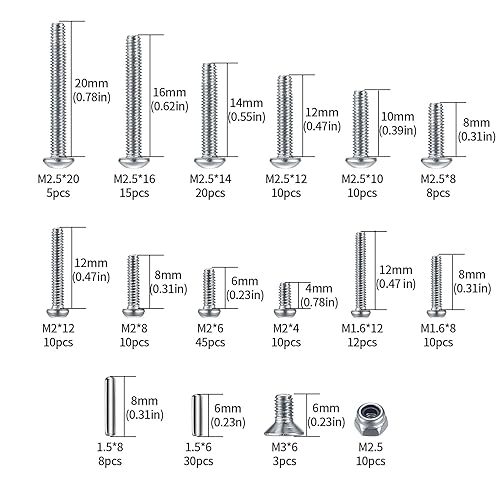 216 Pz Viti a Testa Bombata Esagonale e Dadi Kit, Set di Viti a Esagono Incassato Bulloni a Testa Esagonale Assortimento Kit, Viti e Dadi a Testa Bombata Esagonale, Vite Testa Bottone Brugola - Honorern