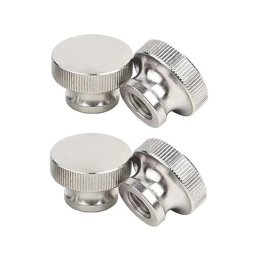 Dadi Zigrinati di Foro Cieco in Acciaio Inox Manopole Rotonde a Mano la Manopola Dadi a Testa Zigrinata M4 (6 pcs) - Honorern