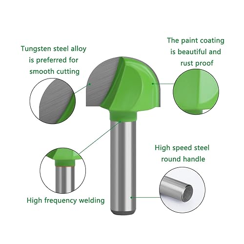 11 Pezzi Kit di Punte per Fresa a Naso Tondo Armadi in Pizzo Scatola per Insenatura Fresatura del Legno Fresatura a Semicerchio Coltello a Testa Tonda Cementato Set di Coltelli a - Honorern