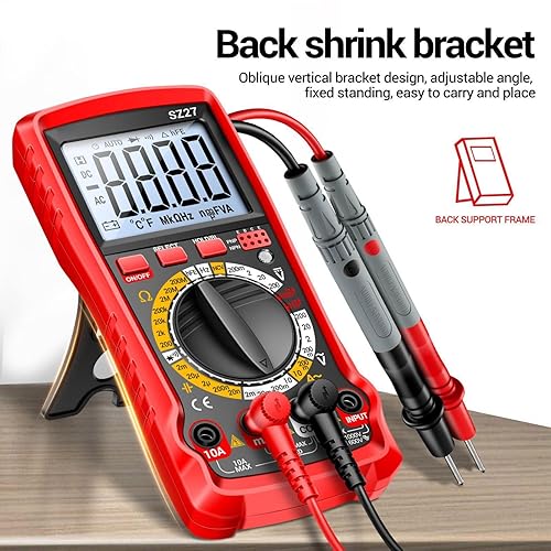 Multimetro digitale con selezione di area automatica - Tester multifunzione, tensione AC/CC, corrente AC/DC, Resistenza | Passaggio, capacità, frequenza e diodi, postura dei dati e misure NCV - Honorern
