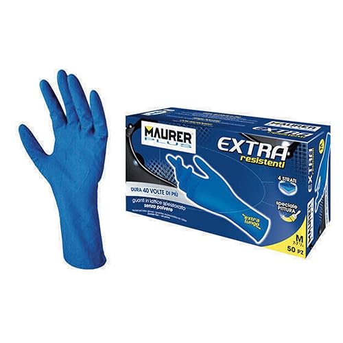 Pacco da 50 guanti in puro lattice monouso spessorati per tutti gli usi colore blu (S) - Honorern