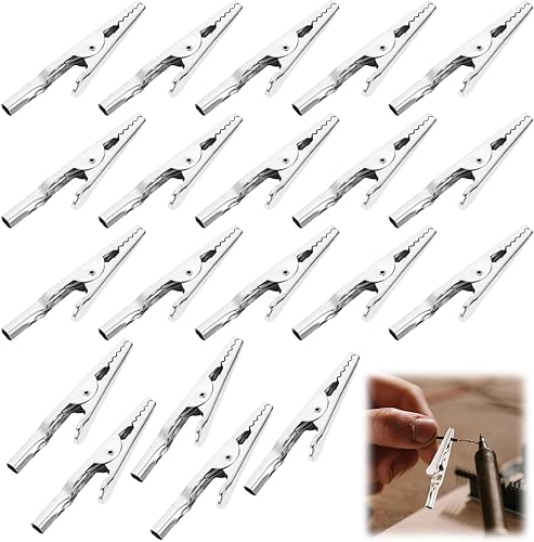 Morsetti Coccodrillo in Metallo, Clip Coccodrillo Elettronica, Morsetti a Coccodrillo, Coccodrillo Clip per Test in Metallo, Morsetti a Coccodrillo in Metallo Clip, per Test Elettrici Lavoro, 20PCS - Honorern