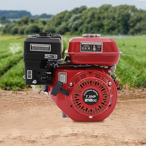 Motore a benzina, 7,5 CV, 4 tempi, avviamento elettrico, nero, in alluminio, 210 cc, 3600 giri/min, 0,95 galloni per go-kart, compressori, idropulitrici e altro ancora - Honorern