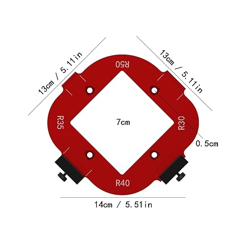 Stencil per fresatura a raggio d'angolo, in lega di alluminio, modello R10-50, lavorazione del legno Corner Radius Jig,fresa stencil Radiu Jig Router Template, fresa per taglio ad arco, strumento - Honorern