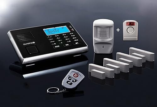 Olympia 9061 Impianto d'allarme GSM radio con sirena esterna, sensore di movimento, contatti per porta/finestra e telecomando - Honorern