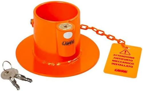 Antifurto Bullone di Bloccaggio per Rimorchi, Roulotte e Semirimorchi - In Metallo Robusto, Colore Arancione, Con Chiavi Incluse per una Sicurezza Massima, Ø 13 mm - Honorern