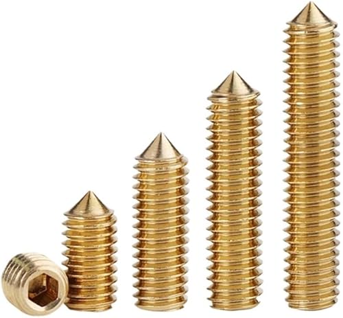 Viti di Fermo a esagono Incassato con Grano in Ottone a Punta conica(5mm,M3 (20Pcs)) - Honorern