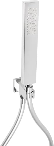 Kit Doccetta e Supporto 1 getto Quadrato Cromo in Ottone Mod. Set Quadrato Cromo - Honorern