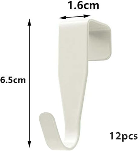 12 ganci per porta, ganci appendiabiti sopra porta, ganci bianchi per finestre, da appendere, gancio a forma di S, gancio per il bagno, gancio per porta dell'armadio e della camera da letto - Honorern