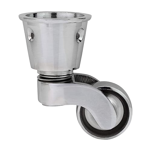 Ruote in ottone massiccio cromato con ruote da 28 mm, confezione da 4 pezzi, in vero ottone massiccio, effetto cromato (colore argento) - Honorern