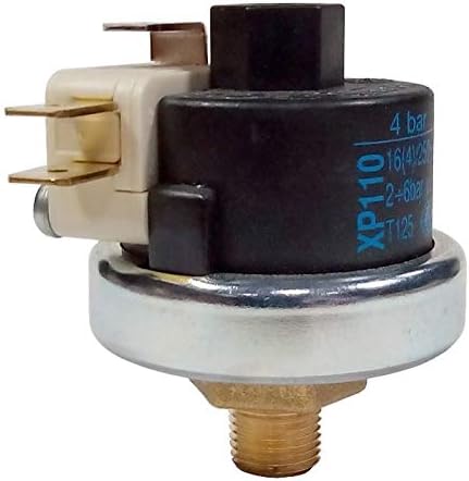 Pressostato XP110 - Sensore di Pressione Acqua Regolabile da 2 a 6 Bar - Attacco 1/8' Gas - Regolazione con Vite - Honorern