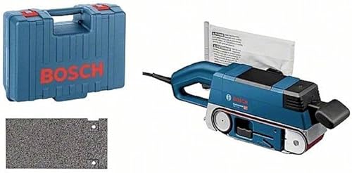 Bosch Professional Levigatrice a Nastro GBS 75 AE, 750W, Velocità nastro : 200-330 m/min, Superficie levigatrice, larghezza: 75 mm, con Set di Accessori, in Valigietta - Honorern