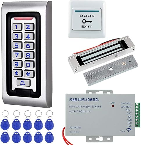 NN99 Kit système de contrôle d'accès de Porte IP68 Clavier étanche RFID Clavier + Verrou Magnettique électrique 180KG + 10pcs Porte-clés - Honorern