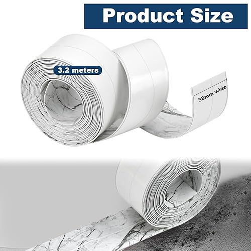 2 Rotoli Nastro Sigillante Lavello,Striscia Sigillante per Vasca da Bagno,Nastro Adesivo Sigillante in PVC, Striscia di Tenuta per Bordo Vasca da Bagno per Cucina,Lavandino(3,8 cm x 3,2 m) - Honorern