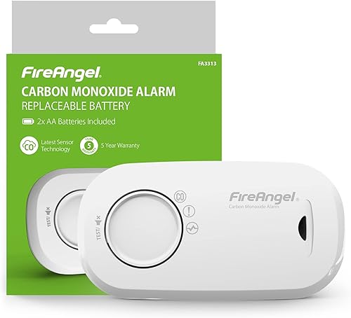 Allarme e rilevatore di monossido di carbonio, FA3313, sensore di durata di 10 anni, per la casa, con batterie sostituibili di 1 anno, rilevatore di monossido di carbonio portatile, monitor - Honorern