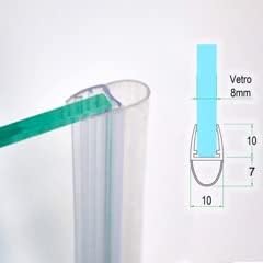 220cm - Guarnizione box doccia di ricambio, verticale, trasparente a Palloncino morbido da 7mm, adatta per vetro 8mm-GPV6/8 - Honorern