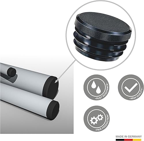 Tappi lamellari rotondi, realizzati in Germania, 4 feltrini in plastica di alta qualità come protezione per copertura di tubi, tappi per gambe della sedia, tappi di chiusura, tappi per tubi (4, 50 mm) - Honorern