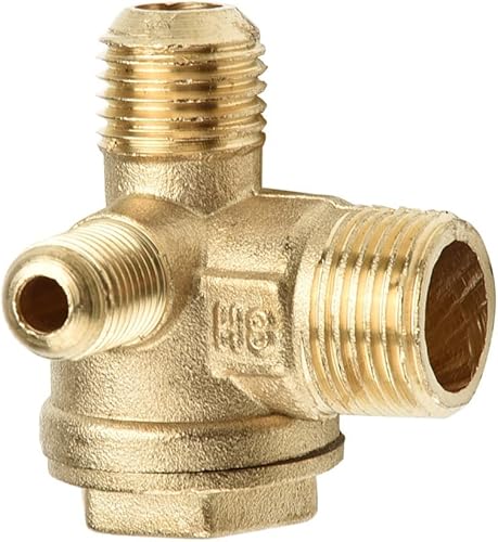 Valvola di ritegno del compressore d'aria a 3 vie, 10 x 14 x 16 mm, in ottone a tre vie, valvola di ritegno maschile, strumento compressore d'aria per il collegamento di raccordi per tubi - Honorern