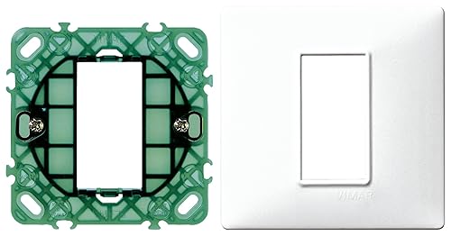 ECI ELETTROFORNITURE PLANA SUPPORTO A 1 MODULO CON GRIFFE 14601 + PLACCA BIANCA 14641.01 - Honorern