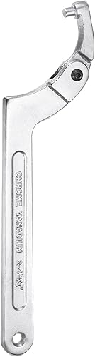 sourcing map Chiave a C da 51-121 mm, regolabile, con perno rotondo, in cromo vanadio, per dadi di bloccaggio, macchine utensili meccaniche, tonalità argento - Honorern
