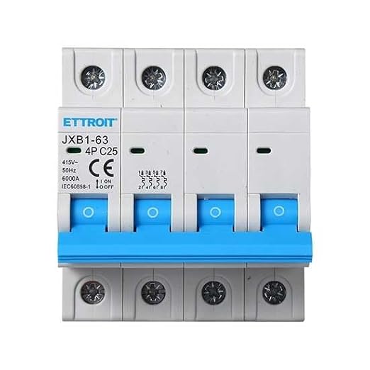 INTERRUTTORE MEGNETOTERMICO PER BARRA DIN 4 MODULI 4P 415V CURVA C 6KA 25A - Honorern