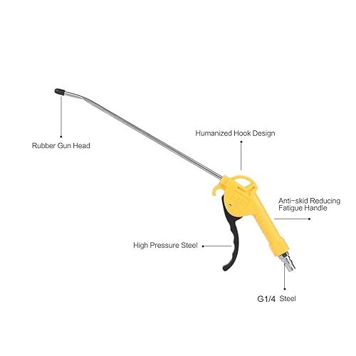 1 Pistola Ad Aria Compressa in Lega di Alluminio per Compressore D'aria, Pistola Ad Aria Compressa, Rimozione della Polvere, Accessorio per Soffiaggio D'aria con un Giunto - Honorern