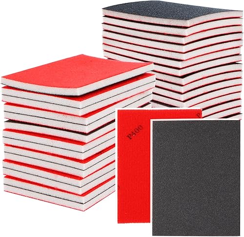 30 pezzi spugna abrasiva 400/600/800 grana a mano, carta vetrata, levigare le spugne riutilizzabile per levigare, lucidare, metallo, legno, acciaio, acciaio inox - Honorern