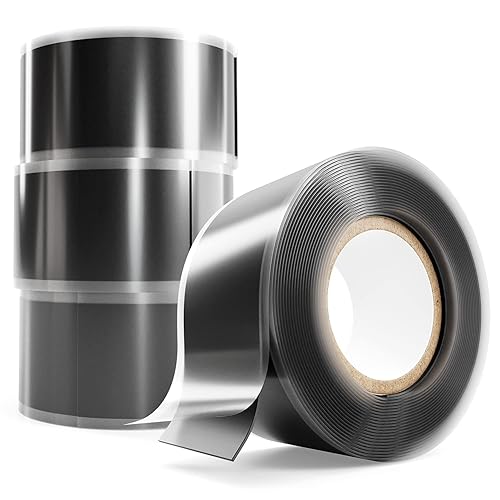 greate nastro isolante termico adesivo autosigillante 25 mm x 3 m - nastro in silicone nero per acqua e aria - nastro silicone, nastro sigillante per tubi idraulici, riparazioni e per elettricisti - Honorern