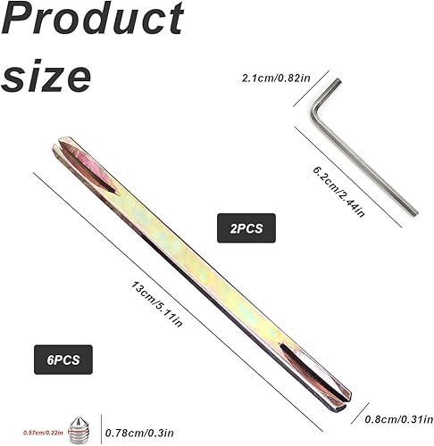 Perni Quadrati in Ferro per Maniglie, 2 Pezzi Perni Quadrati in Ferro da 8 mm, 8 x 130 mm Mandrino Ricambio per Maniglie Porte, con Viti e Maniglie, per Maggior Parte Maniglie Porte - Honorern