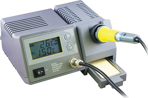 Stazione di Saldatura Professionale e Hobistica, 48W, LCD o LED, Inclusi Ferro da Saldatura, Alimentatore, Supporto, Pulitori di Punta, Manuale delle Istruzioni - Honorern