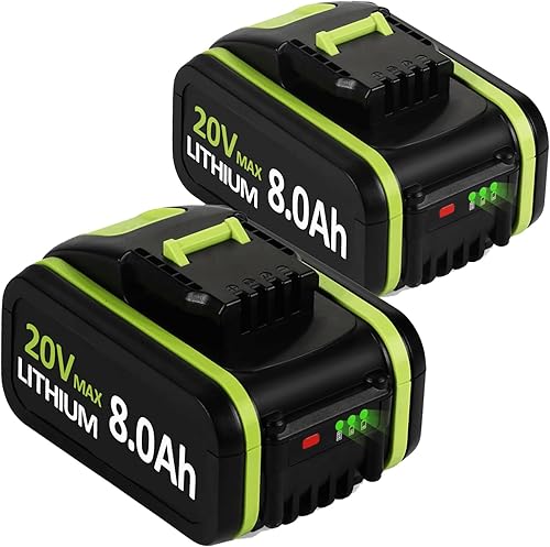 2 X 20V8.0Ah per utensili elettrici a batteria Worx WA3551 WA3572 WA3553 WX390 WX176 WX178 WU268 WA3551 WX166.4 WX372.1 WX800 WG259E WA3760 WA3888888 1 - Honorern
