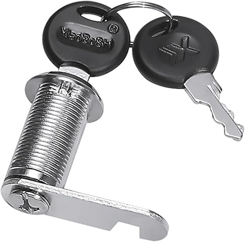 Serratura per armadio, cassetta delle lettere, tamburo, cassetto, armadietto, armadietto, 16/20/25/30 mm, 2 chiavi, per porte in legno, metallo e vetro (16 mm) - Honorern